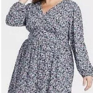 Ava & Viv floral Balloon Long Sleeve Corset Dress